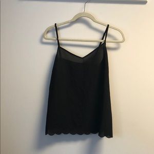Anthropologie scalloped black cami